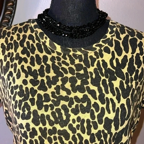 Mother Superior The Sinful Yellow Black Animal Print Knit Top T-Shirt Medium - Picture 15 of 16